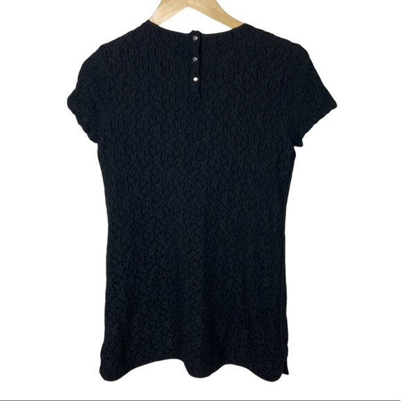 Sezane Madewell Lace Shift Dress Black Size 0 Textured French Minimalist Capsule - Picture 14 of 14